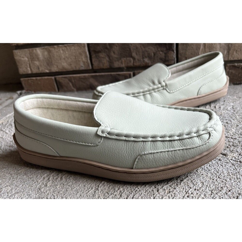 My Slippers By My Pillow Women's 8 Leather Memory Foam Slip On Moccasin Slippers